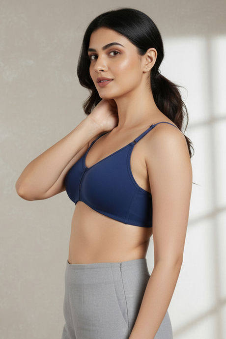 Zivame Double Layered Non Wired 3/4th Coverage Bra - Navy Peony — image 4